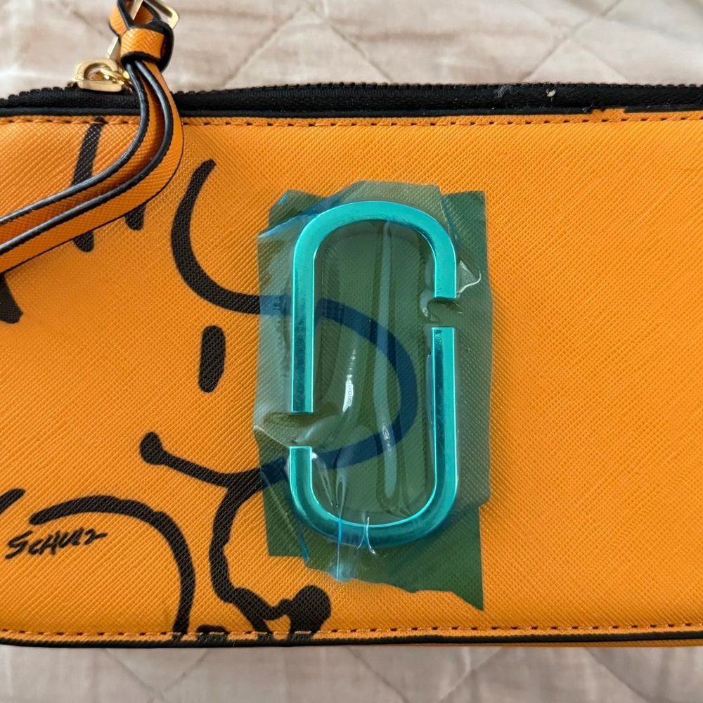 Yellow Orange Snapshot Crossbody bag with shoulder strap